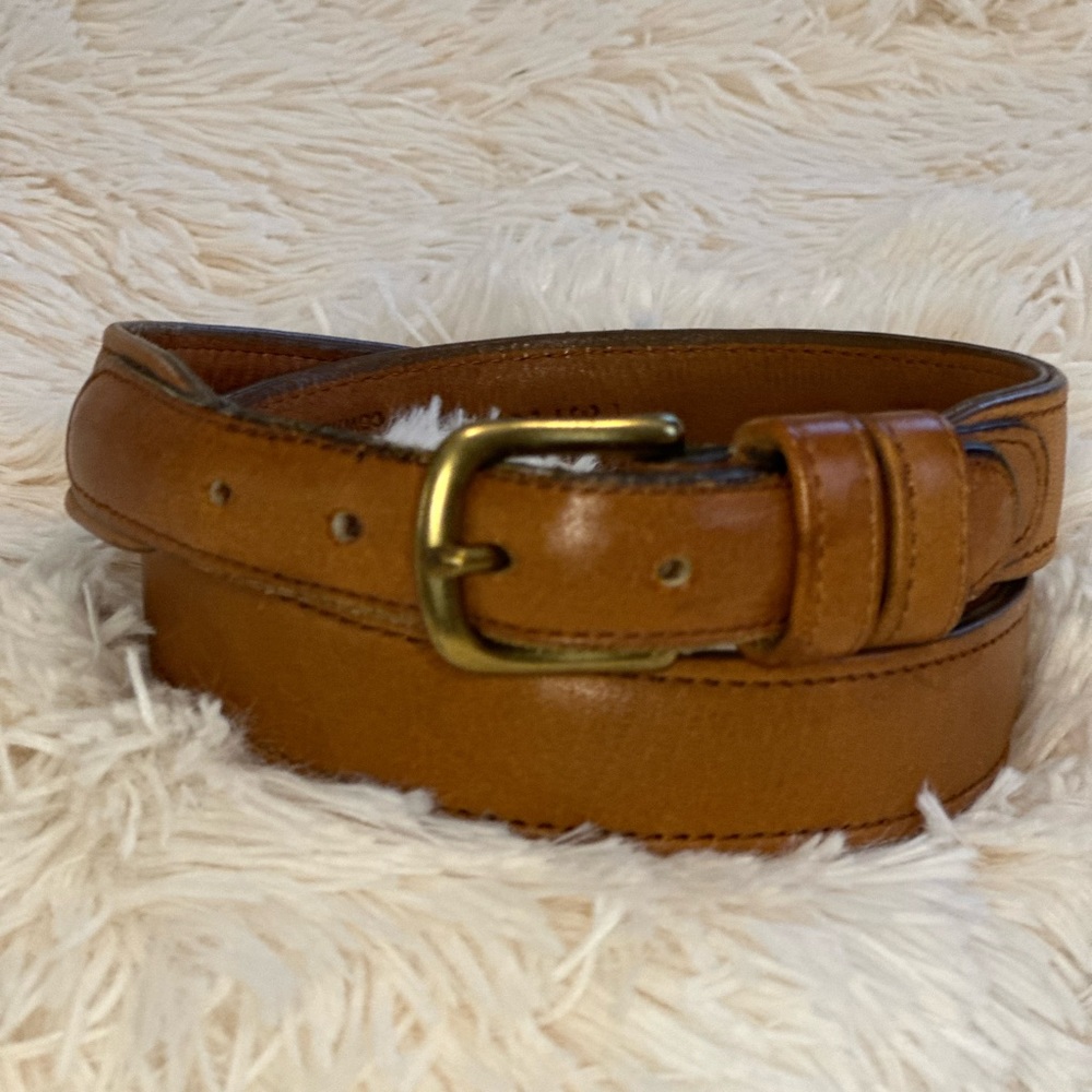 Coach leather skinny belt size 30”
